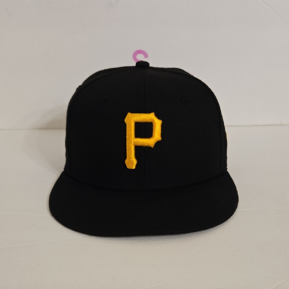 MLB Pittsburg Pirates New Era Fitted Hat - Black & Yellow - Sz 7
